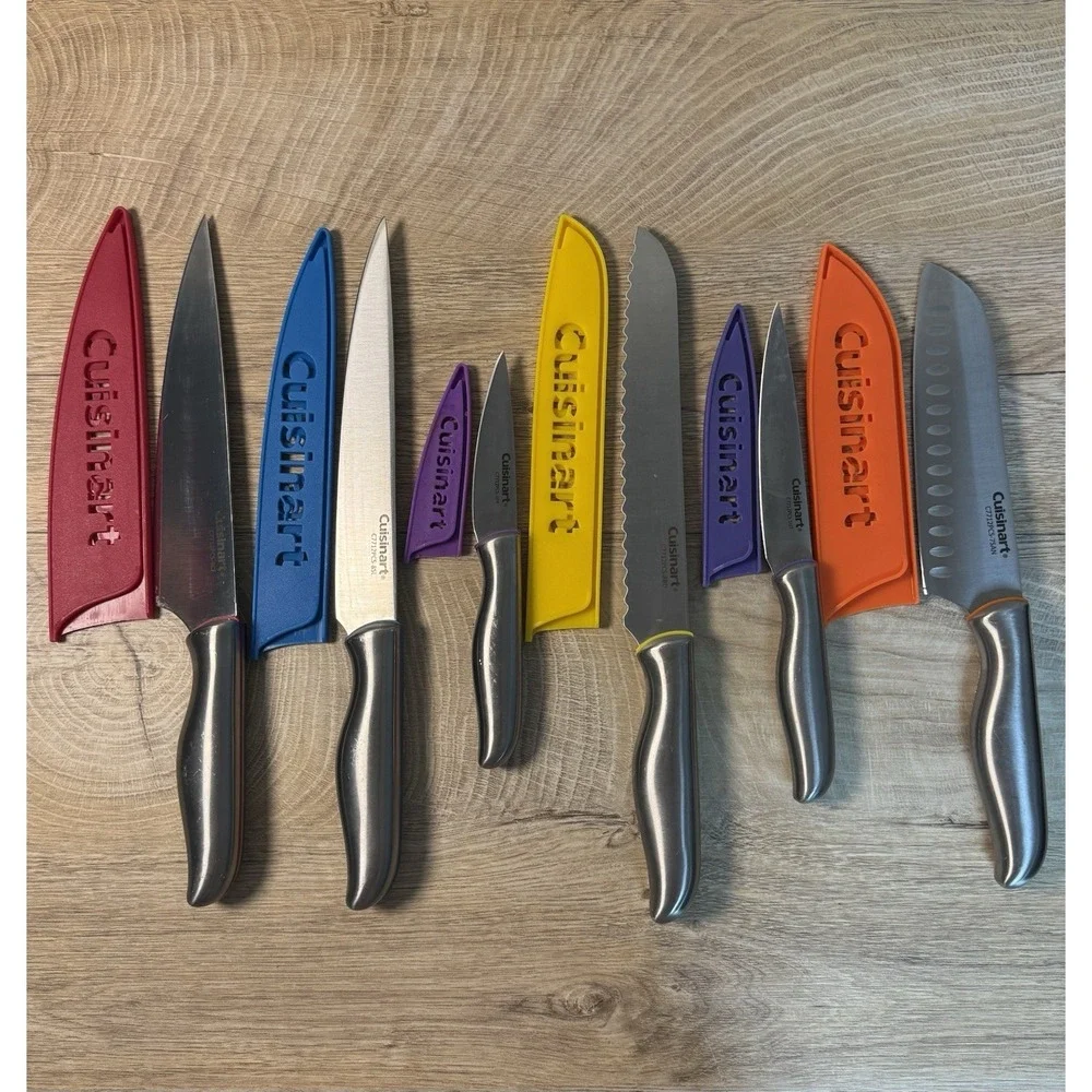 Cuisinart 6 Stainless Steel Knife Set With Protective Blade Sleeves C7710PCSHDP